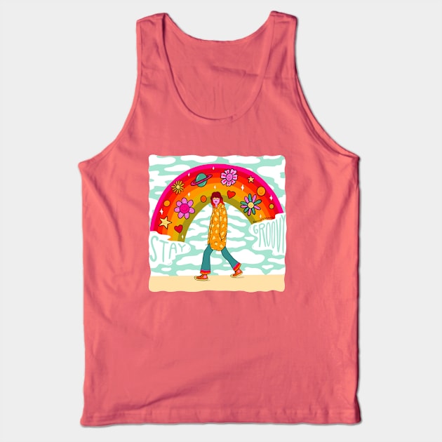 Stay Groovy Tank Top by Doodle by Meg